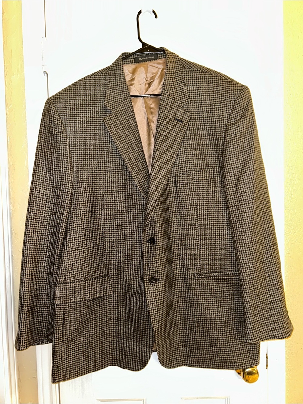 Chaps Size 48R Brown Tweed Lambswool Blazer Sport Coat Jacket 2 Button Men’s